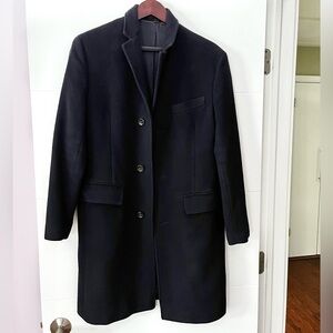 J CREW men’s LUDLOW cashmere and wool top coat car coat Overcoat gorgeous navy
